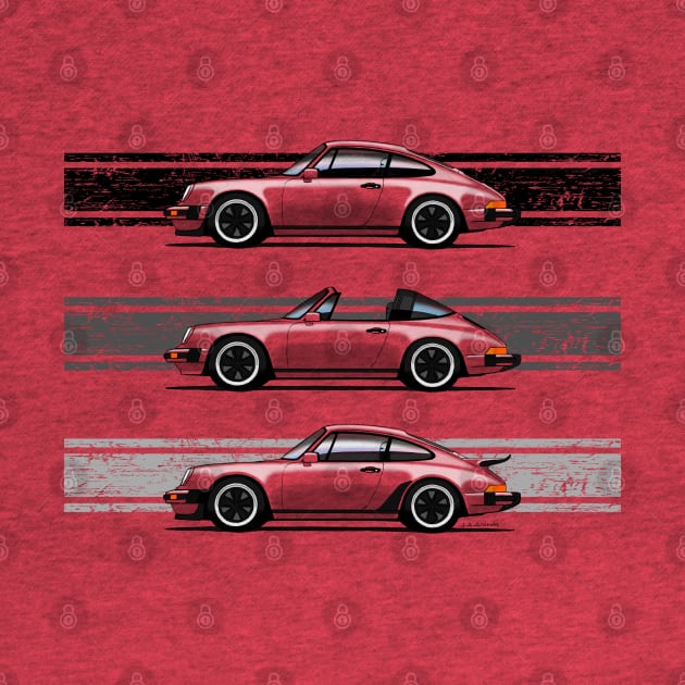 The three variants of the air cooled german sports car by jaagdesign